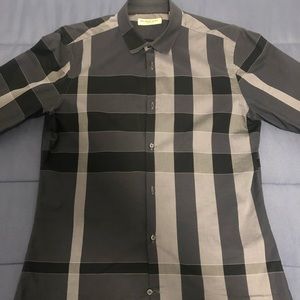 Mens burberry casual long sleeve button down shirt size M